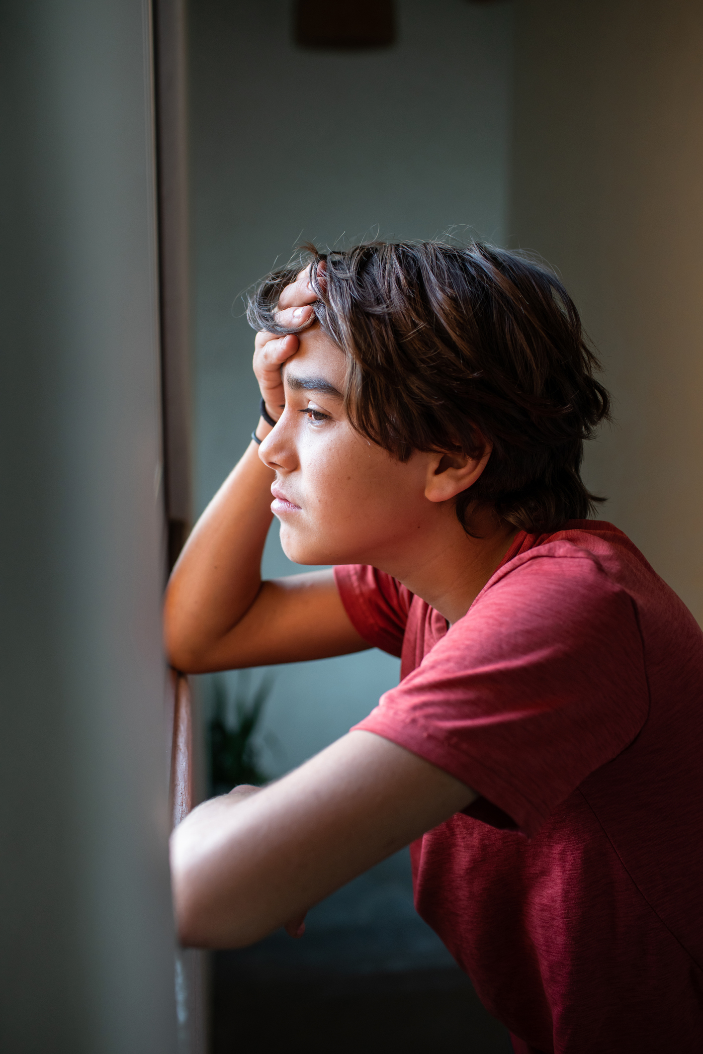 boy looking sad