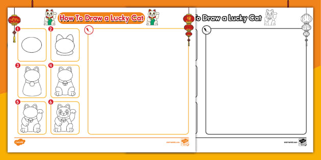 Chinese New Year: How To Draw a Lucky Cat Activity