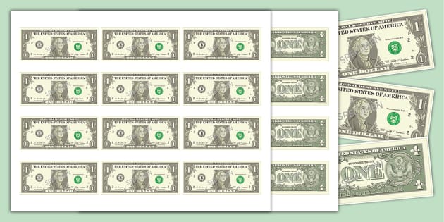 Printable Play Money: $1 Bill