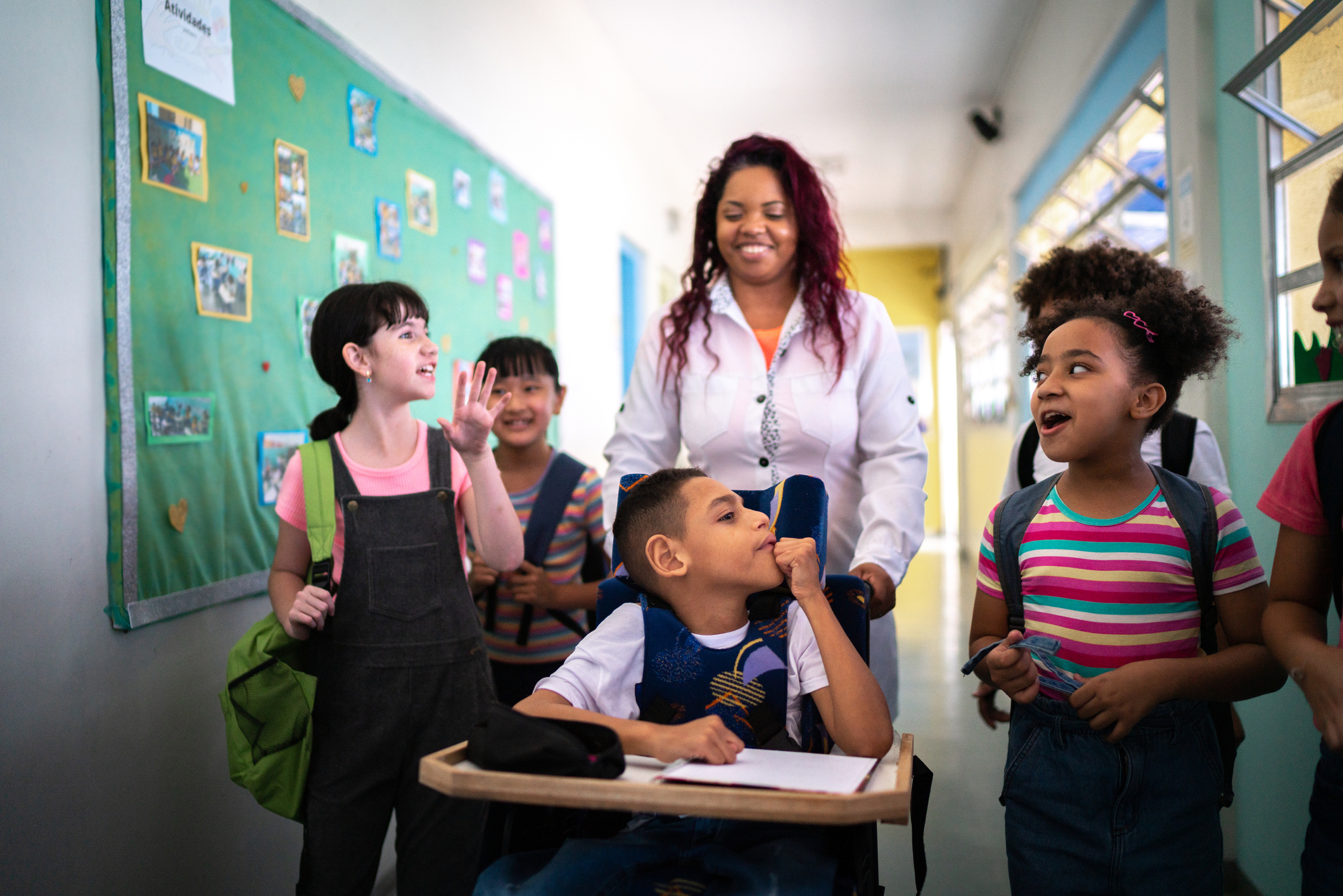 teacher with students
