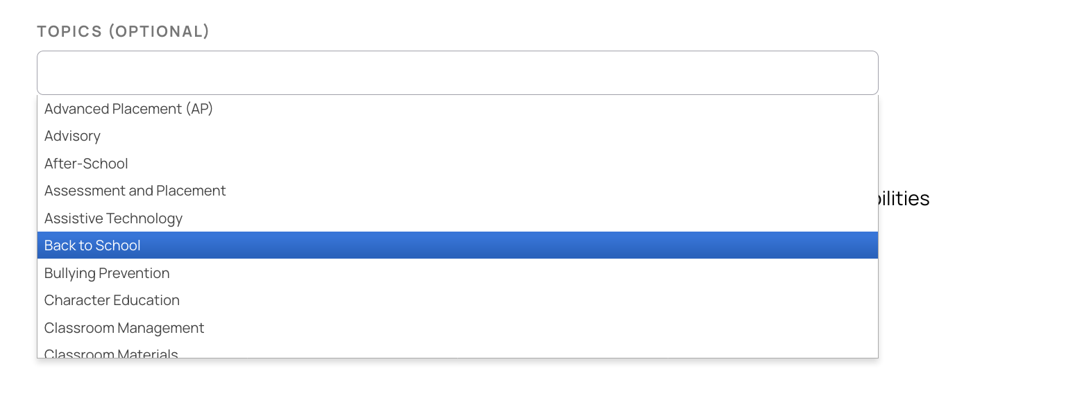 topic tags