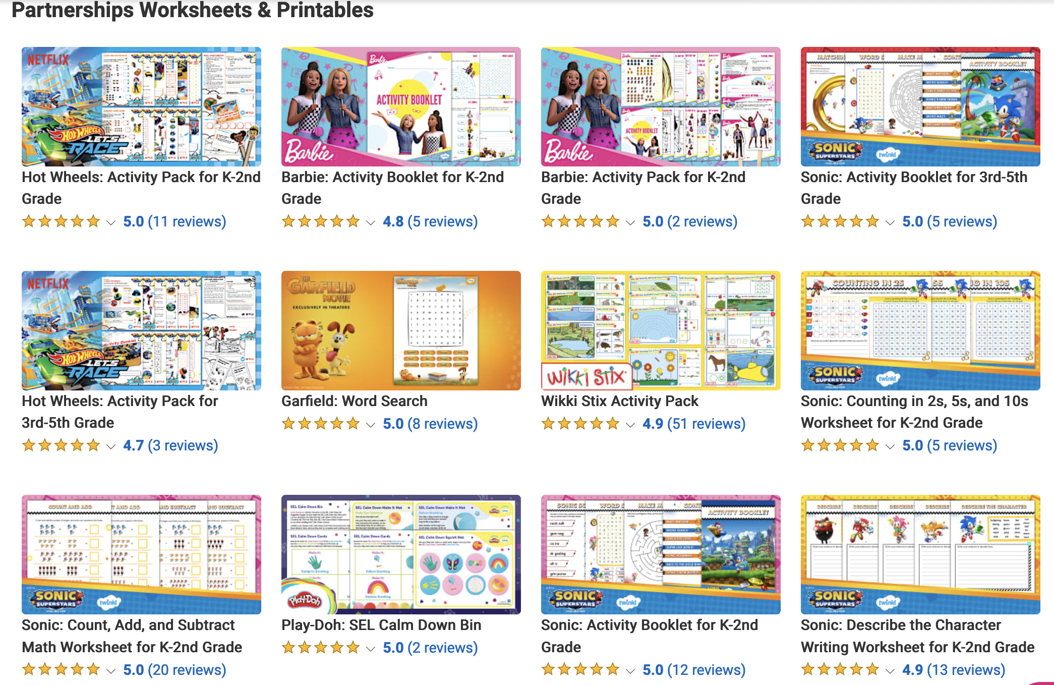 Twinkl worksheets