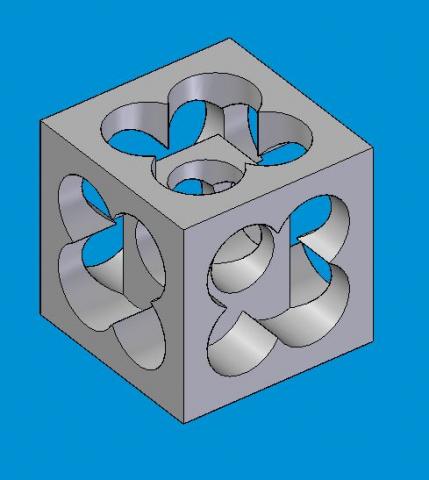 Square Cube with Clover Blueprint Rotated 45 degrees: Machining Project 