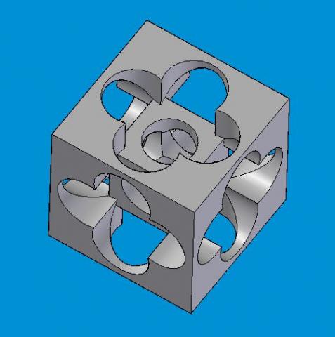 Square Cube with Clover Blueprint: Machining Project